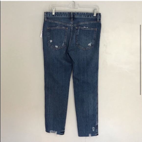FREE PEOPLE Slim Boyfriend Destroyed Denim Jeans - Picture 3 of 5